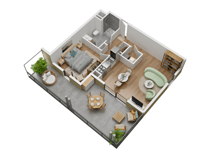 L'Orée du Parc - Axonométrie T2